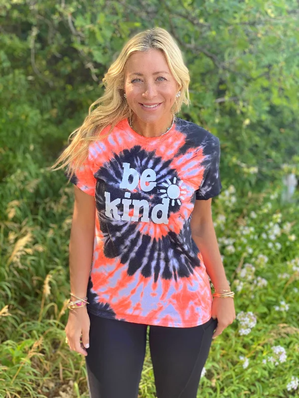 Be Kind Tie Dye Tee - Orange Crush