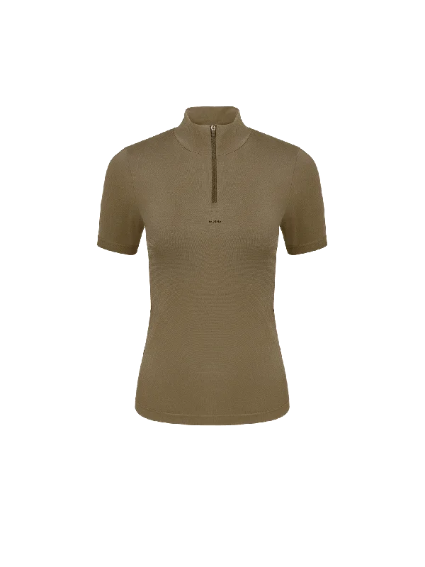 Women's Plant-Stretch Zipped Top—soil brown