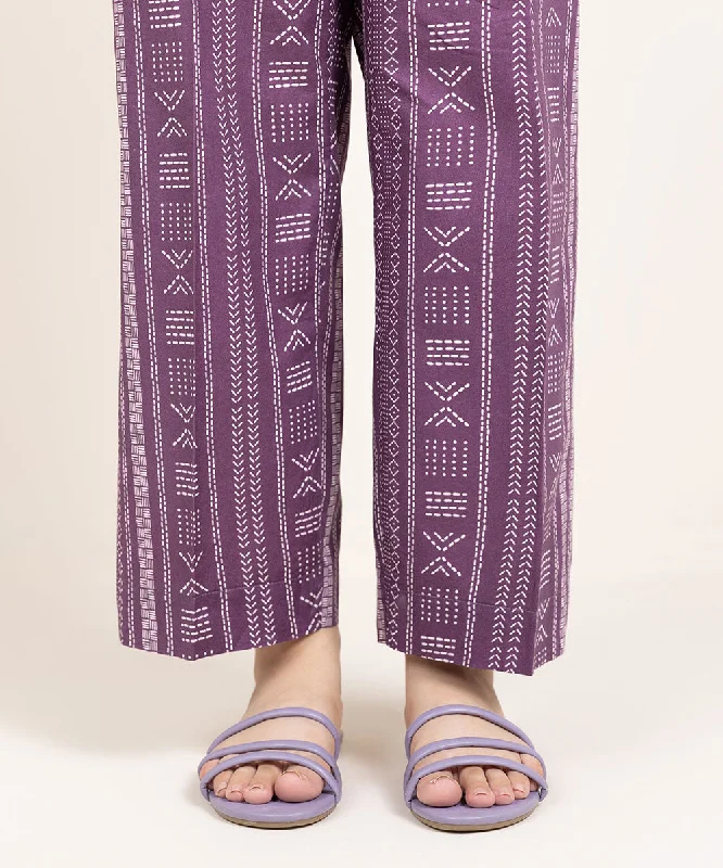 Printed Cambric Straight Pants