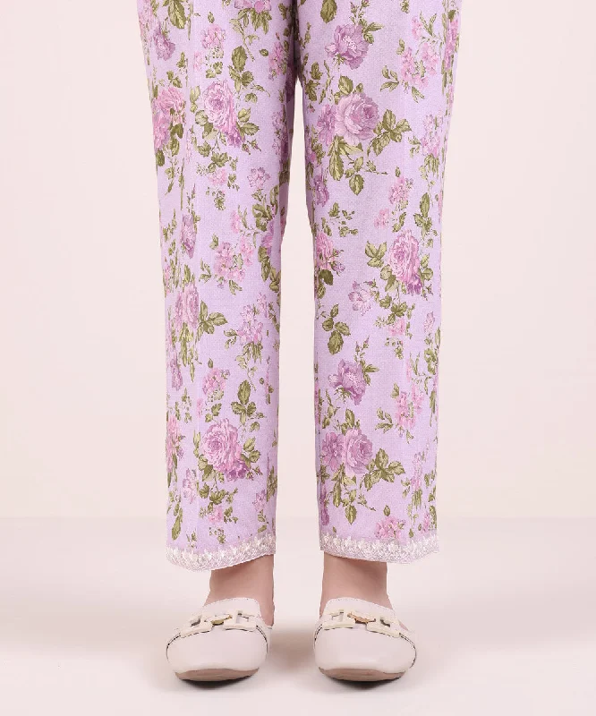 Embroidered Cambric Straight Pants