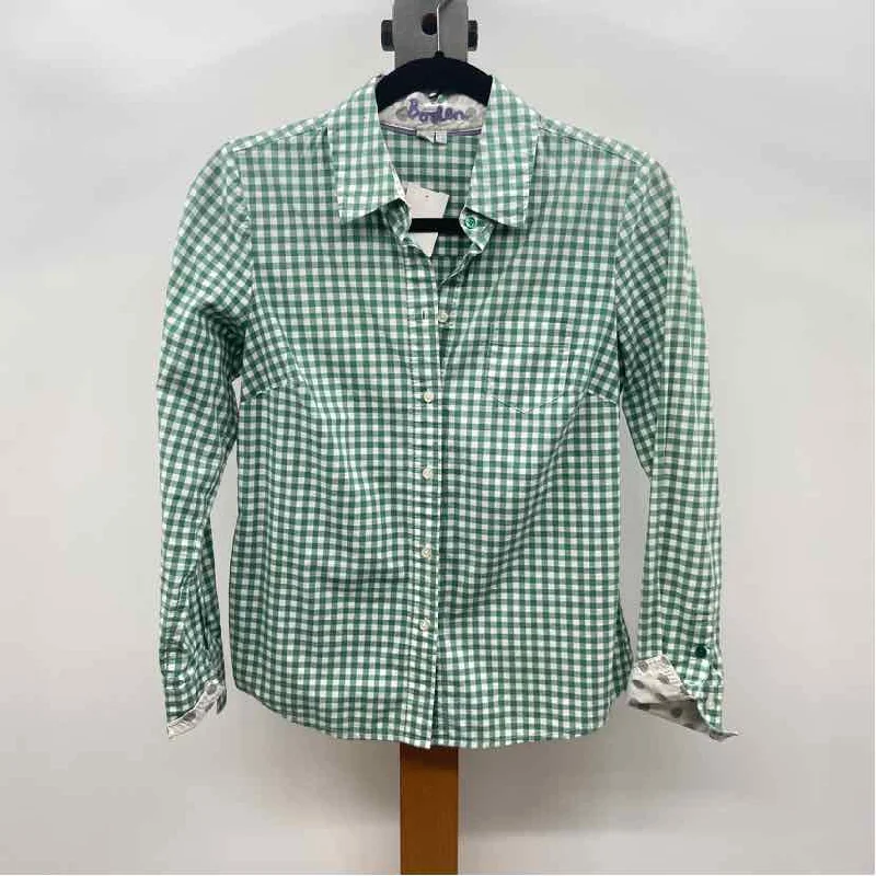 Boden Women's Size XS Green Checkered Button-Up