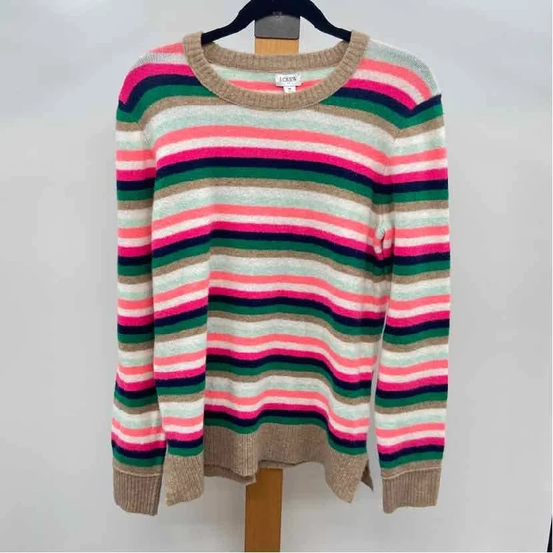 J Crew Women's Size M Pink Stripe Sweater