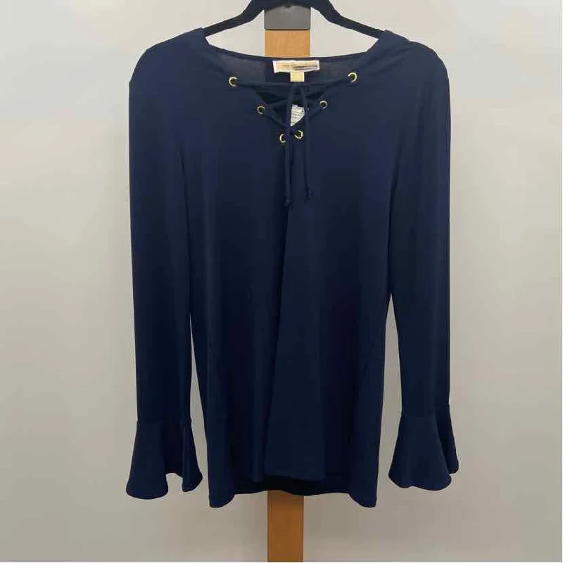 Michael Kors Women's Size S Navy Solid Long Sleeve Shirt