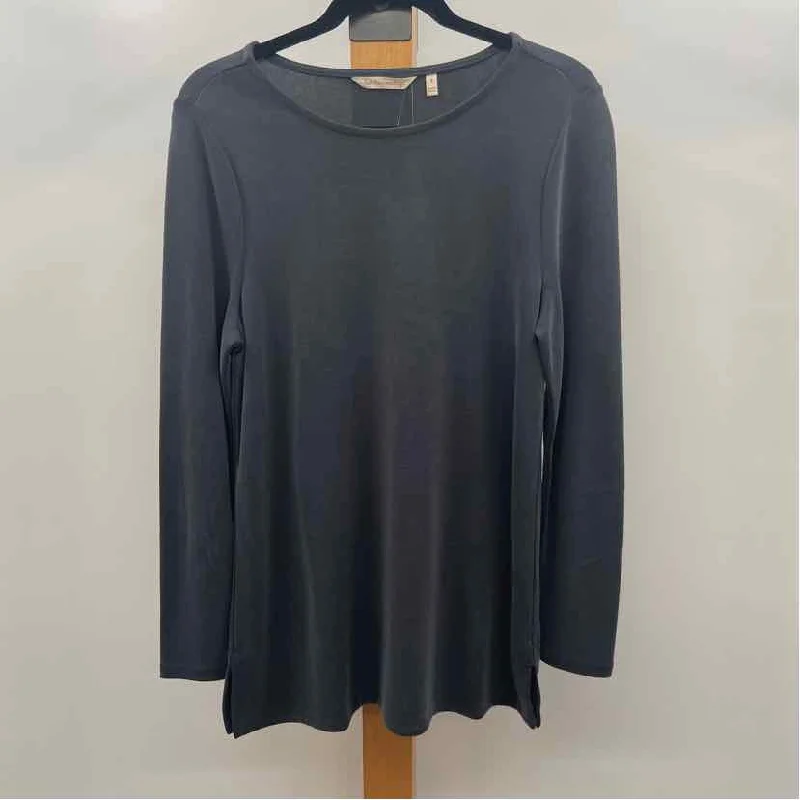 Soft Surroundings Women's Size S Gray Solid Long Sleeve Shirt