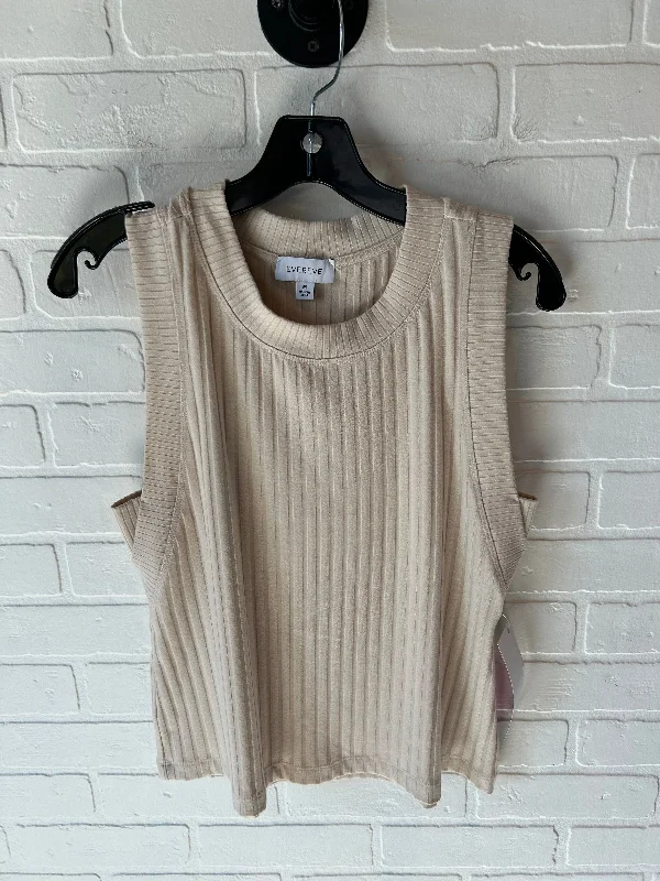 Top Sleeveless By Evereve In Tan, Size: M