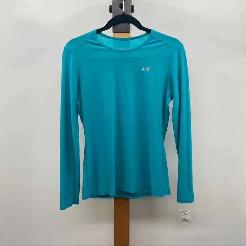 Under Armour Women's Size S Turquoise Solid Long Sleeve Shirt