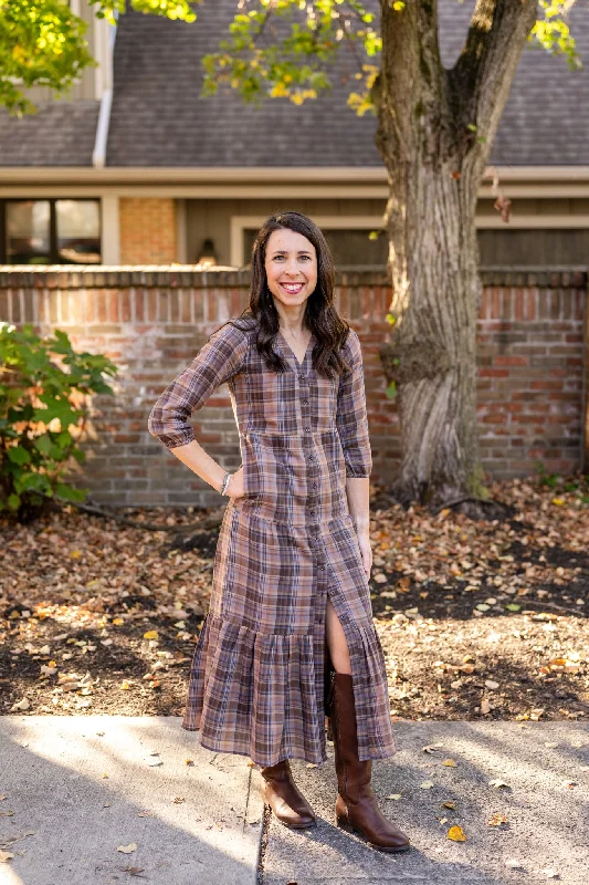 Button Front Tiered Dress