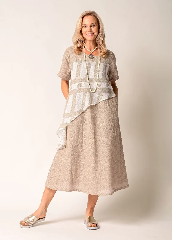 Solara Linen Dress in Latte