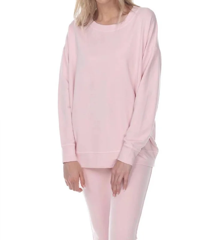 Taylor French Terry Crew Neck Sweatshirt In Blush