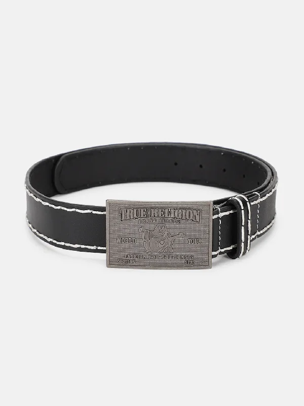 True Religion Men Black Solid Belt