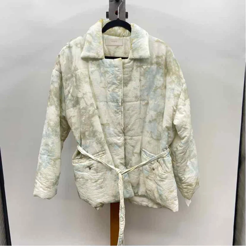 BLANKNYC Women's Size M Cream Watercolor Coat