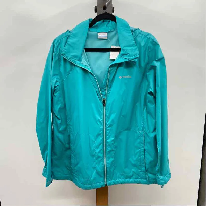 Columbia Women's Size 1X Aqua Solid Raincoat