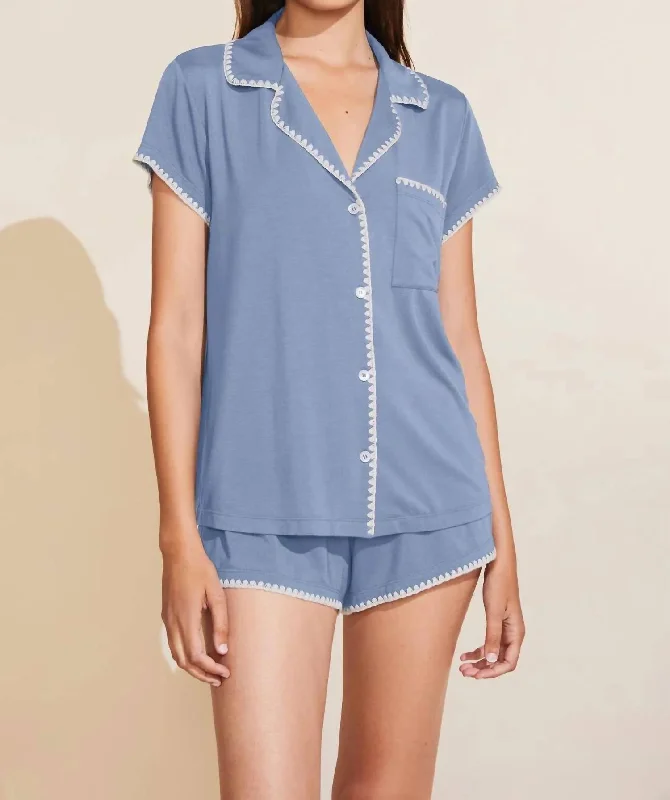 Frida Short Pj Set In Wedgwood Blue