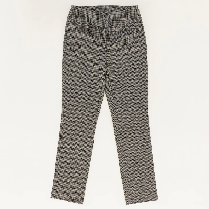 Gray Plaid Slim Fit Dress Pants