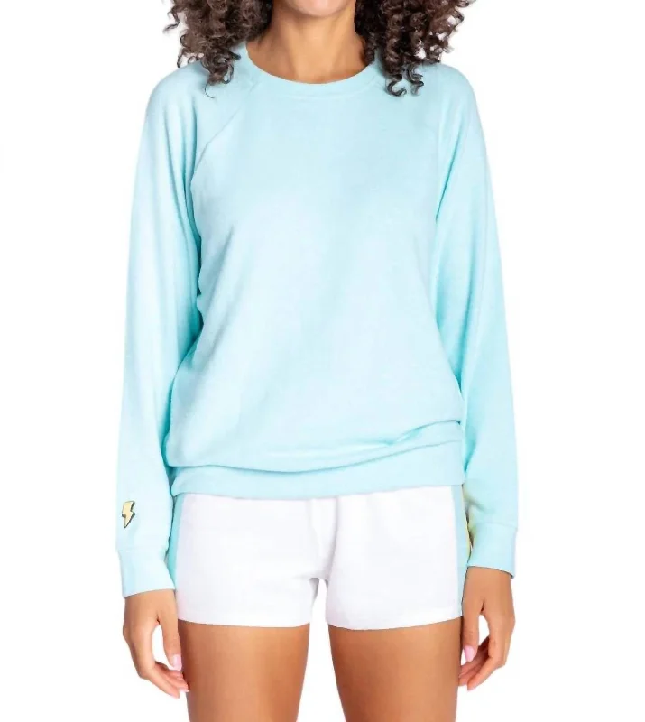 Love Makes The World Long Sleeve Pajama Shirt In Sea Spray