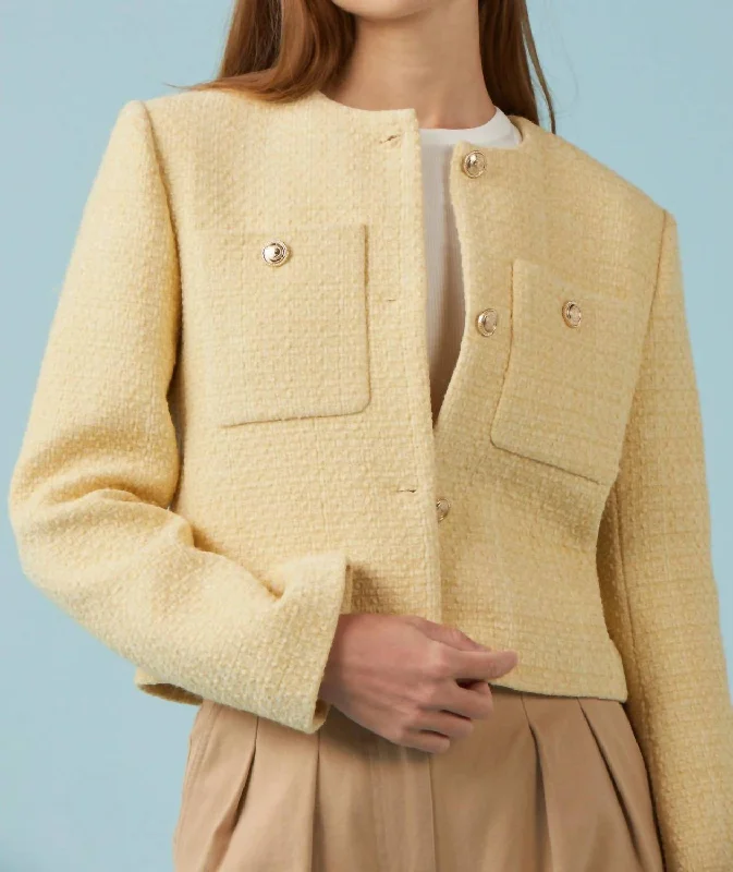 Marcelle Tweed Jacket In Yellow