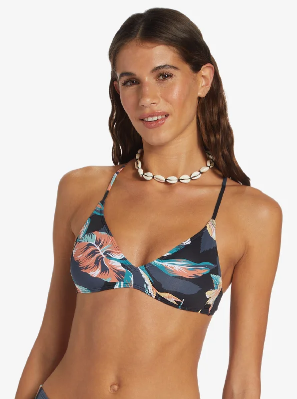 Printed Beach Classics Athletic Triangle Bikini Top - Anthracite Tropicoco S