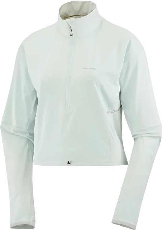 Sense Aero Hybrid Cropped Half Zip Midlayer Pullover - Women's|-|Chandail couche intermédiaire écourté à demi-glissière hybride Sense Aero - Femme