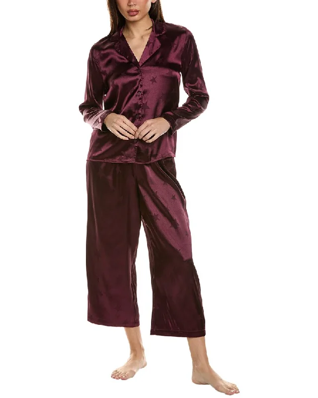 Splendid 2pc Notch Satin Jacquard Pajama Set