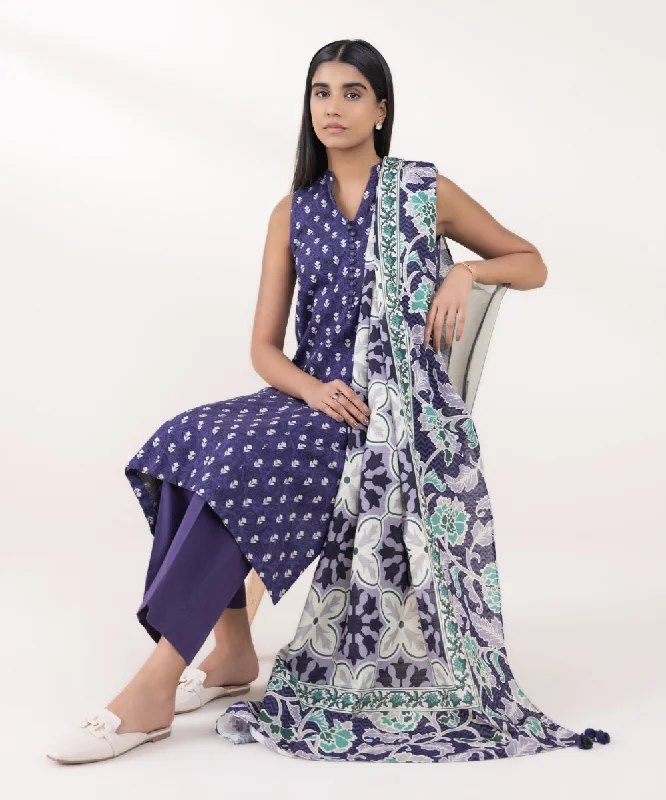 3 Piece - Printed Khaddar Suit