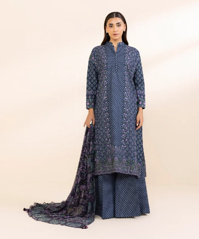 3 Piece - Printed Khaddar Suit