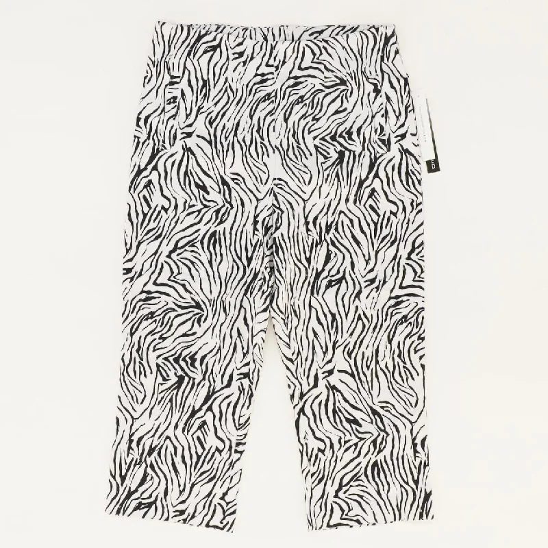 White Animal Print Capri Pants