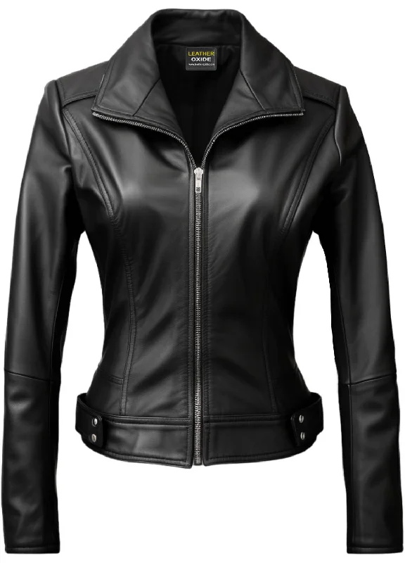 Women Black Designer Leather Jacket