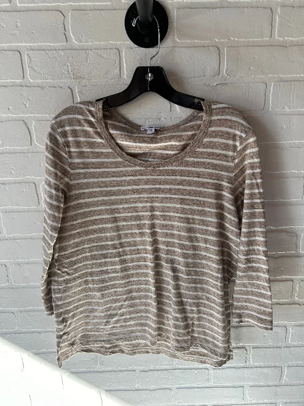 Top Long Sleeve Basic By James Perse In Black & Cream, Size: L