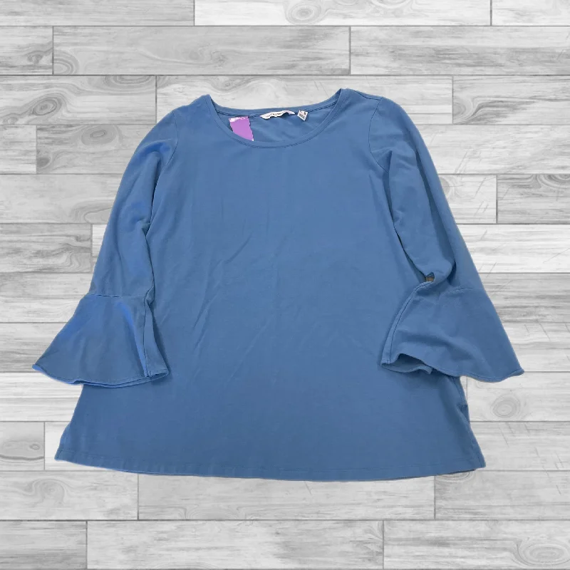 Top Long Sleeve By Isaac Mizrahi Live Qvc In Blue, Size: S