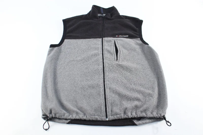 Tommy Hilfiger Embroidered Black & Grey Zip Up Vest