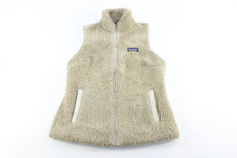 Women's Patagonia Logo Patch Beige Zip Up Vest