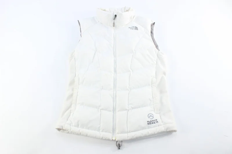 Women's The North Face Logo White Zip Up Vest